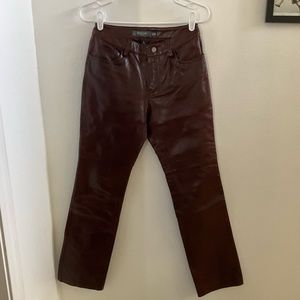 Vintage womens Gap brown leather jeans size 2